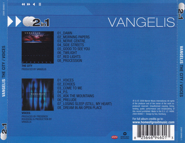 Vangelis : The City / Voices (CD, Album, RE + CD, Album, RE + Comp)