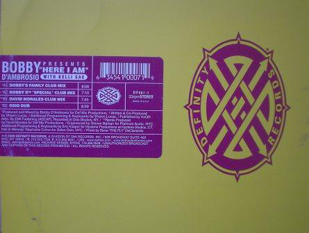 Bobby D'Ambrosio With Kelli Sae : Here I Am (12")