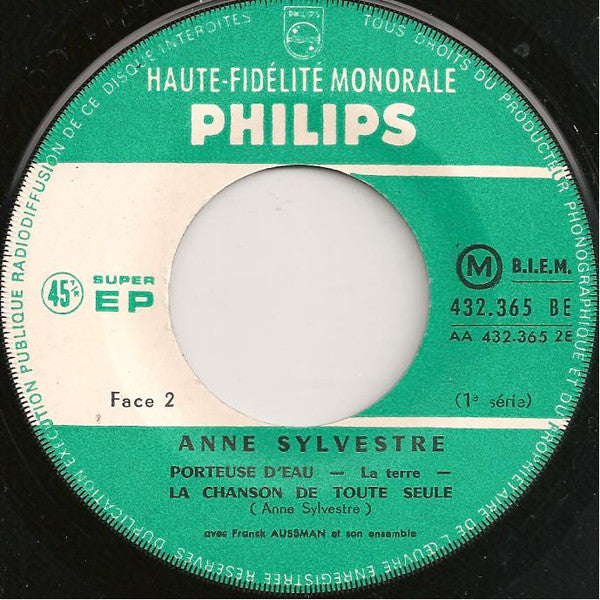 Anne Sylvestre : Porteuse D'eau (7", EP, Mono)