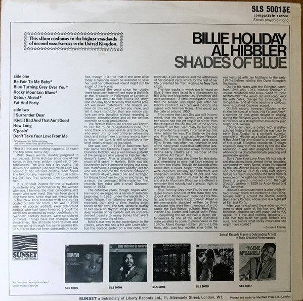 Billie Holiday & Al Hibbler : Shades Of Blue (LP)
