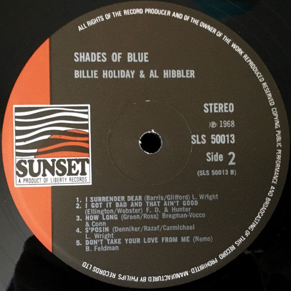 Billie Holiday & Al Hibbler : Shades Of Blue (LP)