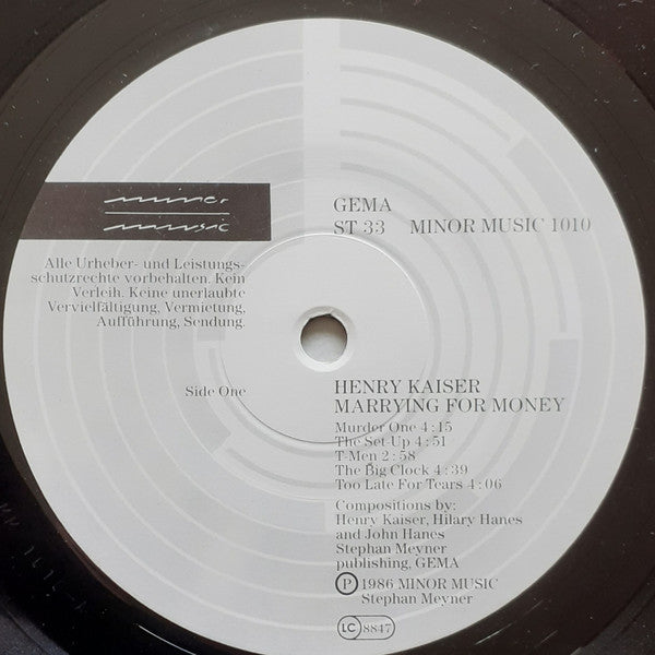 Henry Kaiser : Marrying For Money (LP, Album)