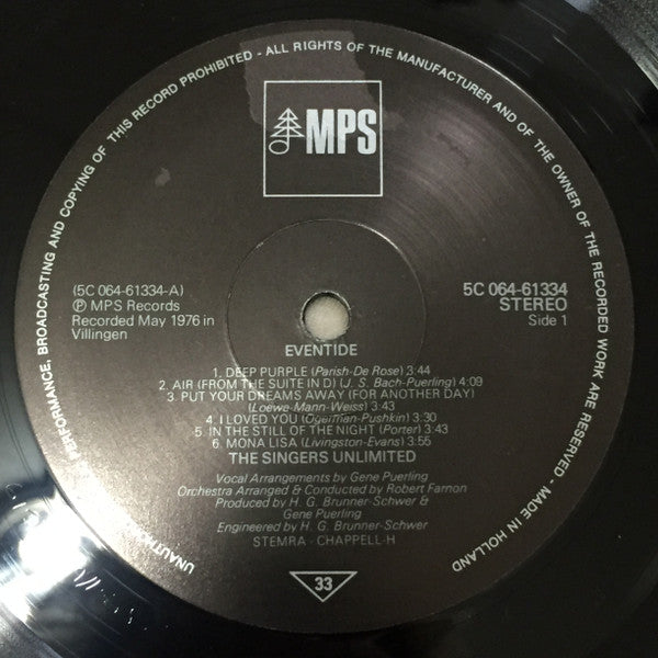 The Singers Unlimited : Eventide (LP, Album)