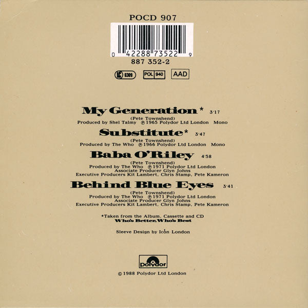 The Who : This Is My Generation (CD, Single)