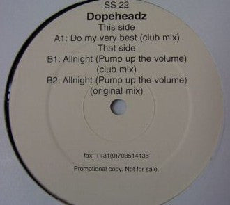 Dopeheadz : Do My Very Best (12", Promo)