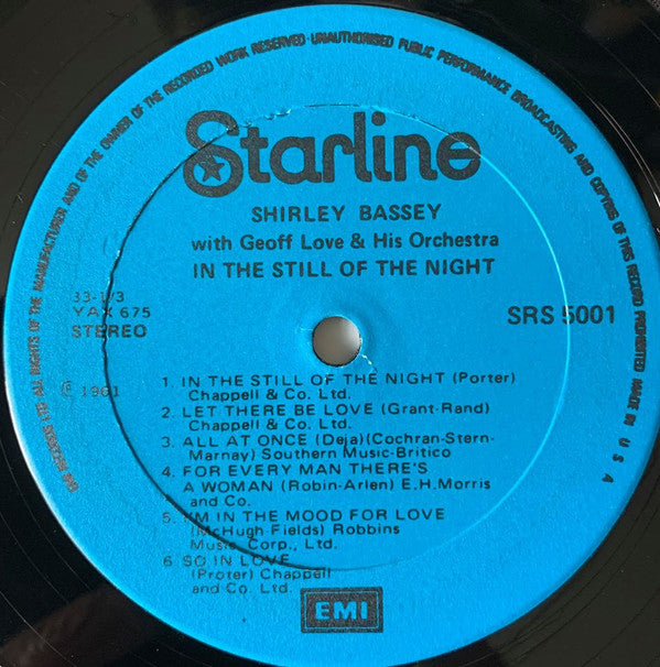 Shirley Bassey With Geoff Love & His Orchestra : In The Still Of The Night (LP, Album, RE, USA)