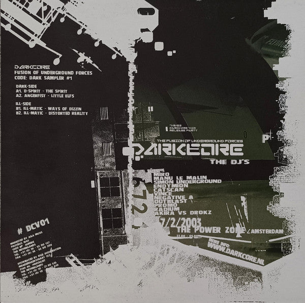 Various : Darkcore - Fusion Of Underground Forces - Code: Dark Sampler #1 (12")
