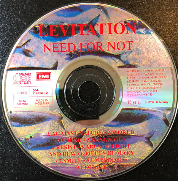 Levitation (2) : Need For Not (CD, Album)