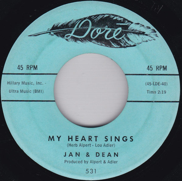 Jan & Dean : There's A Girl / My Heart Sings (7", Single)