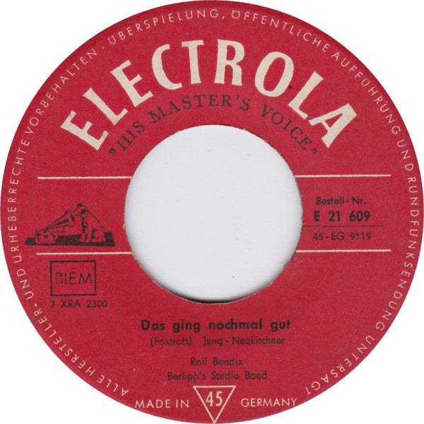 Ralf Bendix : Venus Walzer / Das Ging Nochmal Gut (7", Single)