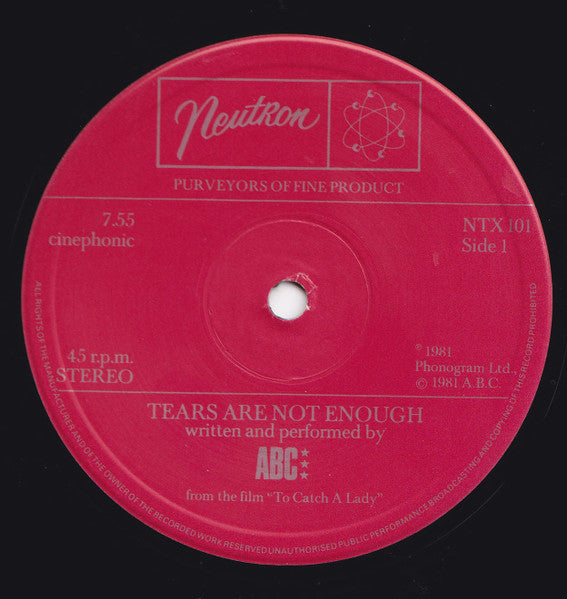 ABC : Tears Are Not Enough (12", Single)