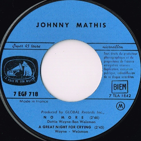 Johnny Mathis : La Chute De L'Empire Romain (7", EP)