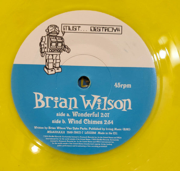 Brian Wilson : Wonderful (7", Single, Ltd, Yel)