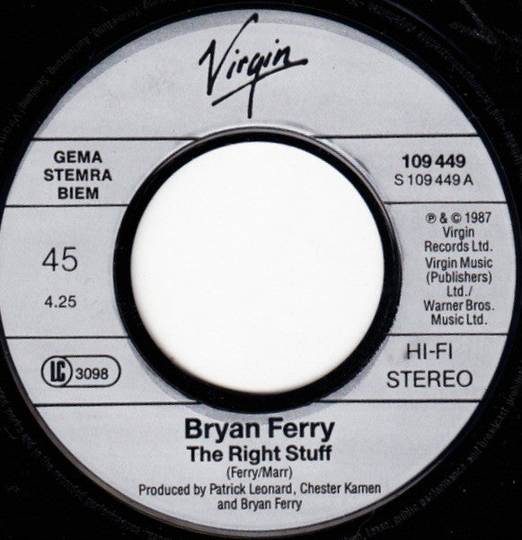 Bryan Ferry : The Right Stuff (7", Single)