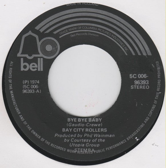 Bay City Rollers : Bye Bye Baby (7", Single)