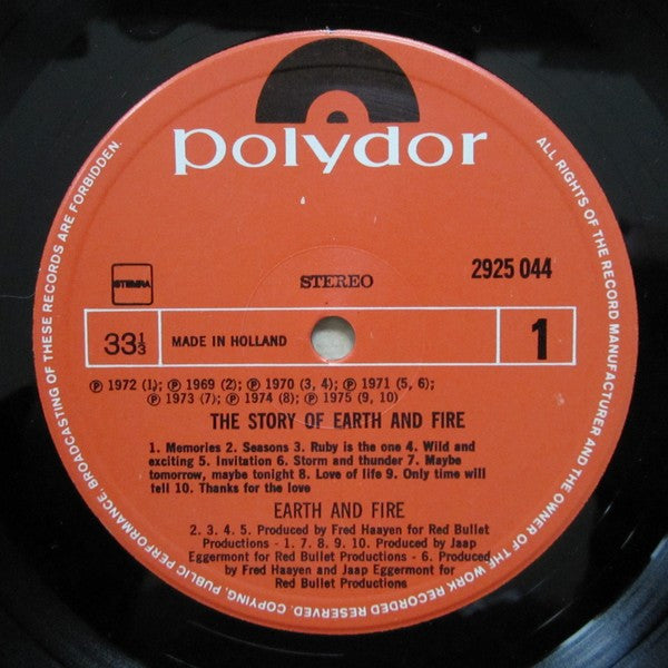 Earth & Fire* : The Story Of Earth & Fire (LP, Comp)