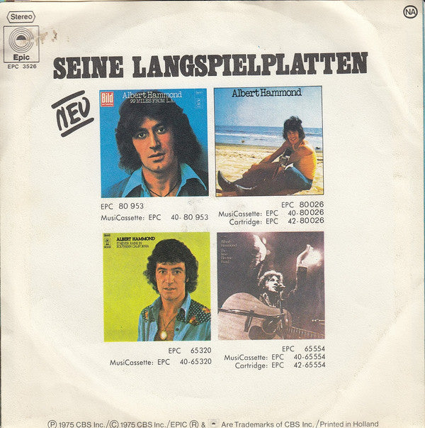 Albert Hammond : Down By The River (7", Single)