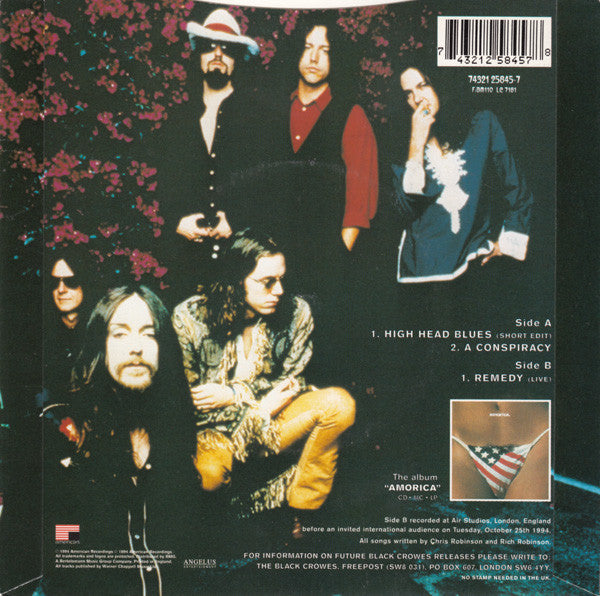 The Black Crowes : High Head Blues / A Conspiracy (7", Single, Ltd, Blu)