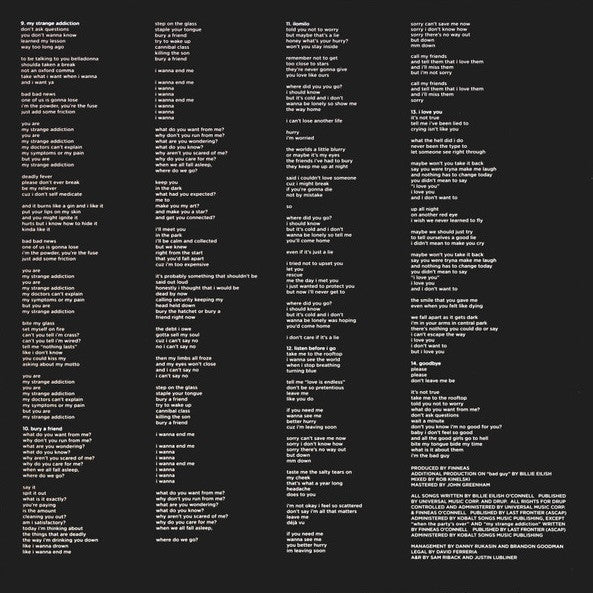 Billie Eilish : When We All Fall Asleep, Where Do We Go? (LP, Album, Yel)