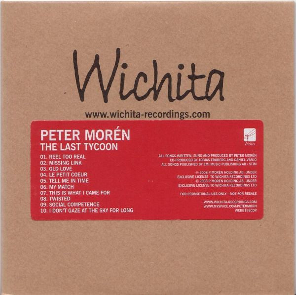 Peter Morén : The Last Tycoon (CD, Album, Promo)