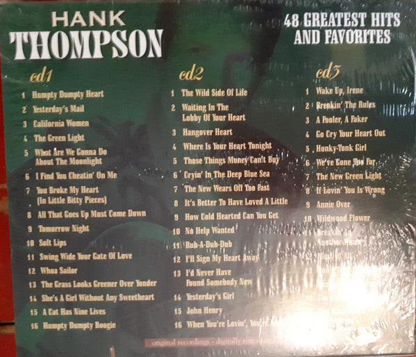 Hank Thompson : Most Of All 48 Greatest Hits And Favorites (3xCD, Comp, RM)