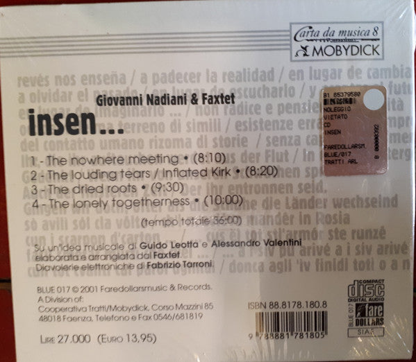 Giovanni Nadiani & Faxtet Con Angela Pezzi : Insen... (CD, Album)