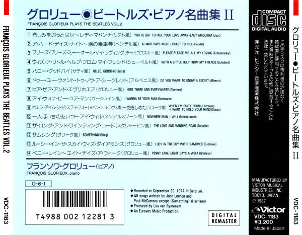 François Glorieux : Plays The Beatles Vol. 2 (CD, Album, RM)