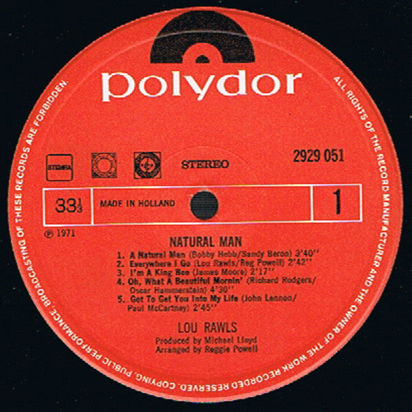 Lou Rawls : Natural Man (LP, Album, RE)