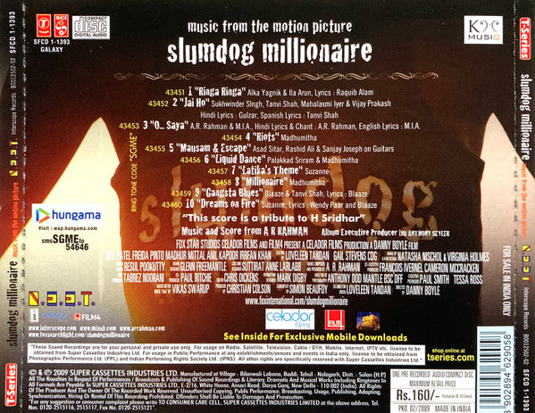A.R. Rahman : Slumdog Millionaire (Music From The Motion Picture) (CD, Album, RE)