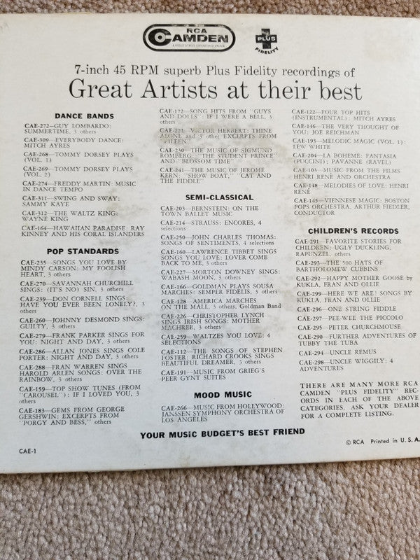 Vaughn Monroe And His Orchestra : Dance WIth Me! The Music Of Cole Porter (7", EP)