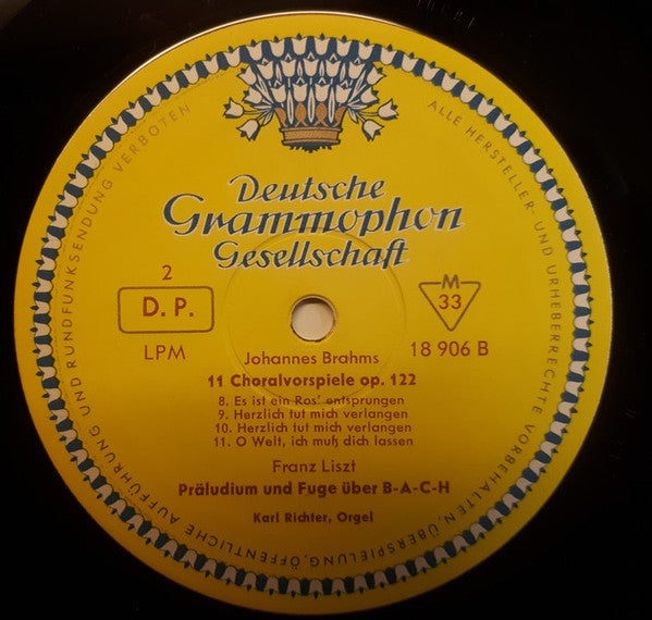 Karl Richter : Wolfgang Amadeus Mozart, Johannes Brahms, Franz Liszt (LP, Album, Mono)