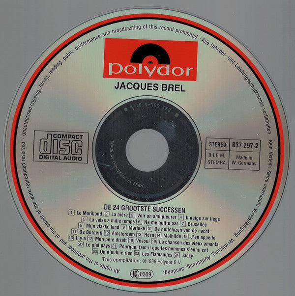 Jacques Brel : De 24 Grootste Successen (CD, Comp, RE)