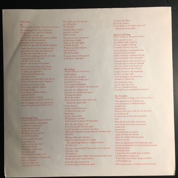 The Roches : The Roches (LP, Album)