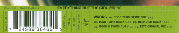 Everything But The Girl : Wrong (CD, Single)