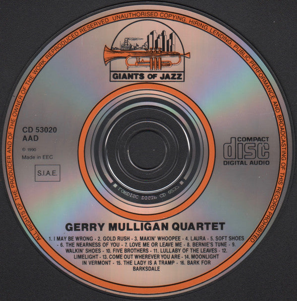 Gerry Mulligan Quartet : Paris, Salle Pleyel, June 1, 1954 (CD, Comp)