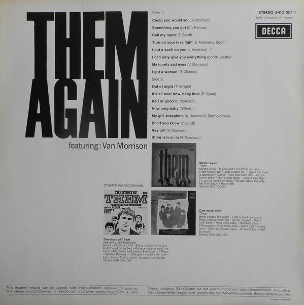 Them (3) : Again (LP, Album, RE)