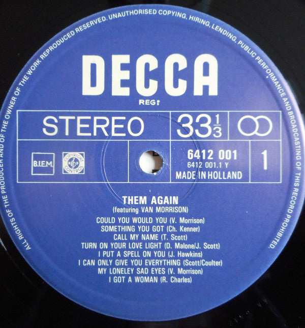 Them (3) : Again (LP, Album, RE)