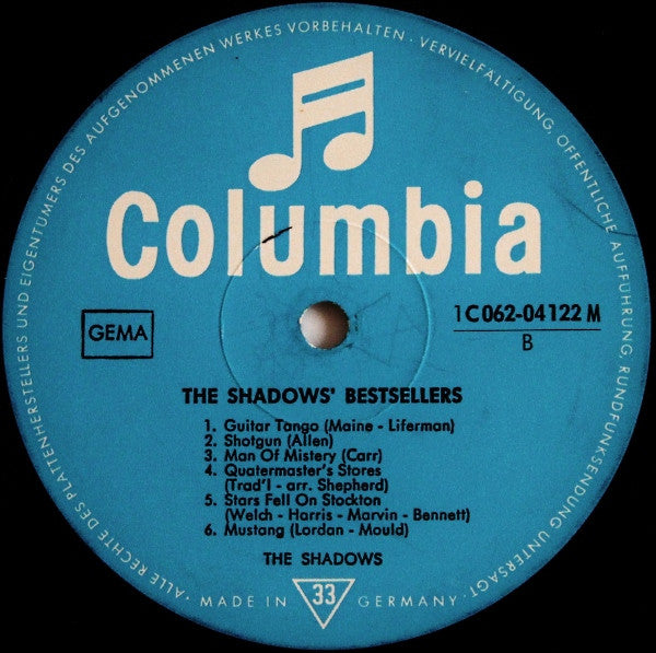The Shadows : The Shadows' Bestsellers (LP, Comp, Mono, RE)