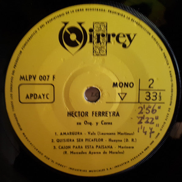 Hector Ferreyra Orquesta Y Coros : Hector Ferreyra Su Orq. Y Coros (7", MiniAlbum, Mono)