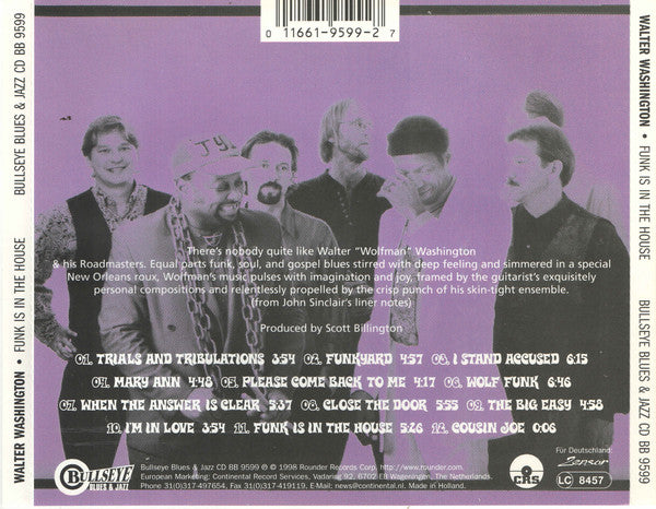 Walter "Wolfman" Washington & The Roadmasters (2) : Funk Is In The House (CD, Album)
