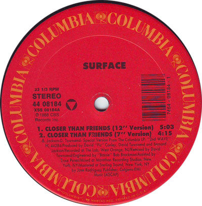 Surface : Closer Than Friends (12")