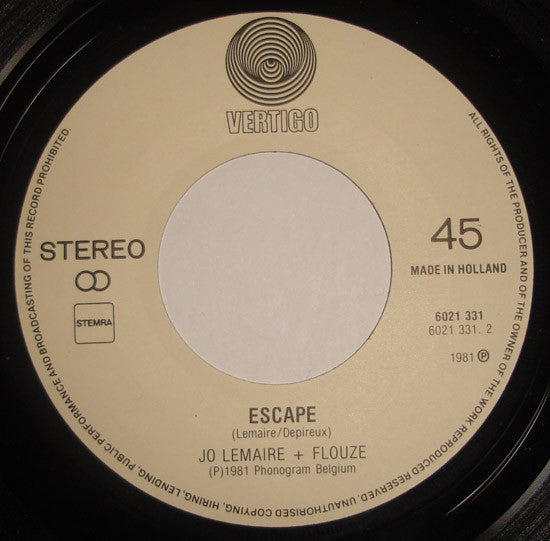 Jo Lemaire + Flouze : Je Suis Venue Te Dire Que Je M'En Vais (7", Single)