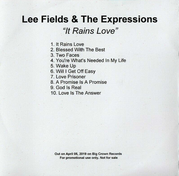 Lee Fields & The Expressions : It Rains Love (CDr, Album, Promo)