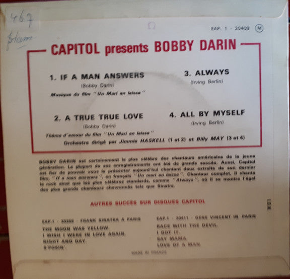 Bobby Darin : If A Man Answers (7", EP)