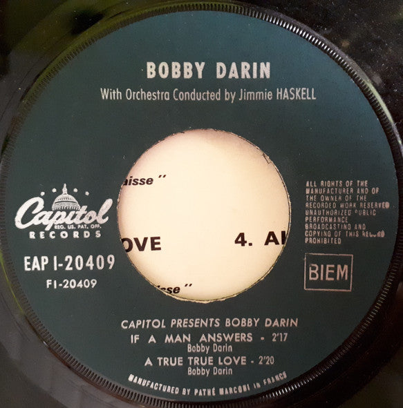 Bobby Darin : If A Man Answers (7", EP)