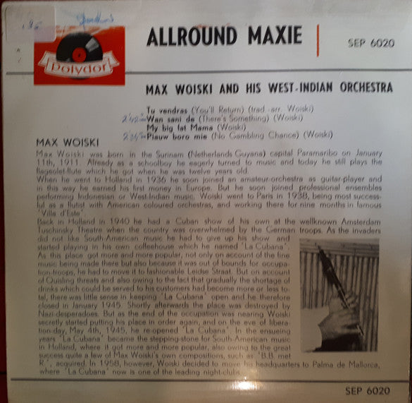 Max Woiski And His West-Indian Orchestra : Allround Maxie (7", EP)