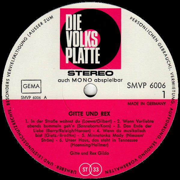 Gitte Hænning Und Rex Gildo : Gitte Und Rex (LP, Album)