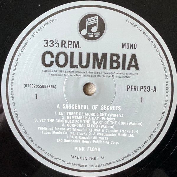 Pink Floyd : A Saucerful Of Secrets (LP, Album, RSD, Mono, Ltd, RE, RM, 180)