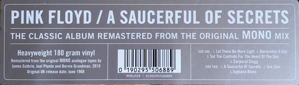 Pink Floyd : A Saucerful Of Secrets (LP, Album, RSD, Mono, Ltd, RE, RM, 180)