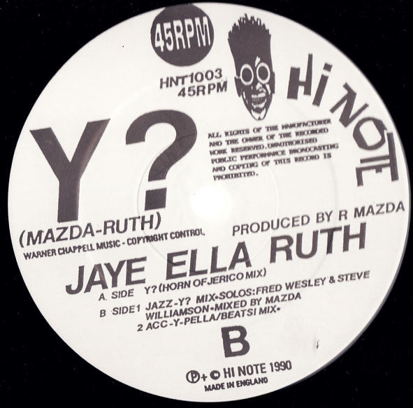 Jaye Ella Ruth Featuring Steve Williamson + Fred Wesley : Y? (12")